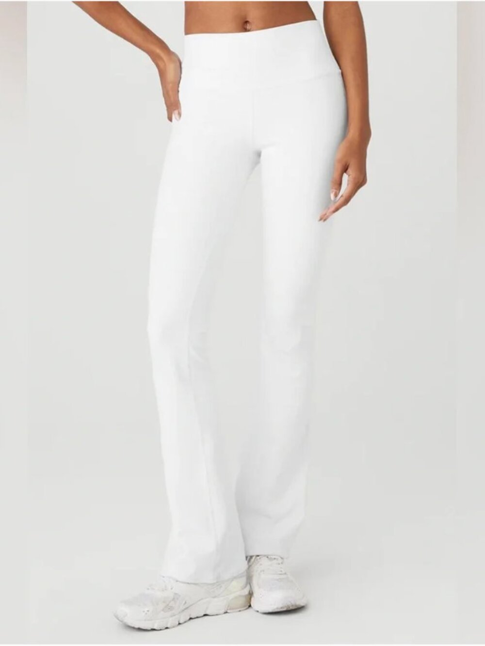 ALO Airbrush High Waist Bootcut Legging White Large NWT W51118R